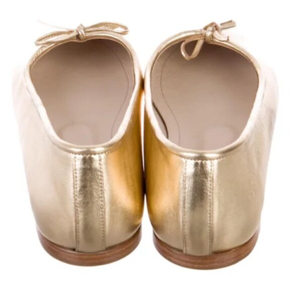 💕ANINE BING💕 Ballerinas ~ Leather Ballerina Flats Gold 39 NWOT - Picture 5 of 15